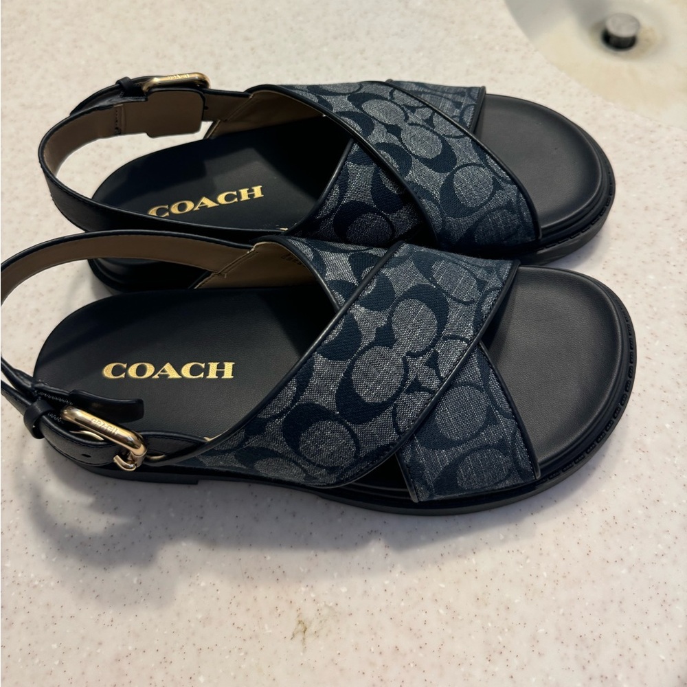 Coach Women’s Fraser Sandals with Signature Chambray - Picture 3 of 5